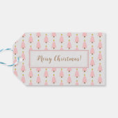 ピンククリスマスツリーとゴールデンスターギフトラベル ギフトタグ (裏面横)