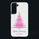 ピンククリスマスツリーカスタム名エレガントモダン SAMSUNG GALAXY S22 ケース<br><div class="desc">この手エレガント描きユニークのモダンデザインは、白い背景にピンク色の複雑な詳細を持つきらめくクリスマスツリーを特徴としている。デザインは地形にパーソナライズされたあなたの名スタイリッシュ前を持つ。このアイテムはフェスティバルシーズンに最適で、友人や家族にとって素晴らしい贈り物になることができる。</div>