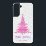 ピンククリスマスツリーカスタム名エレガントモダン SAMSUNG GALAXY S22 ケース<br><div class="desc">この手エレガント描きユニークのモダンデザインは、白い背景にピンク色の複雑な詳細を持つきらめくクリスマスツリーを特徴としている。デザインは地形にパーソナライズされたあなたの名スタイリッシュ前を持つ。このアイテムはフェスティバルシーズンに最適で、友人や家族にとって素晴らしい贈り物になることができる。</div>