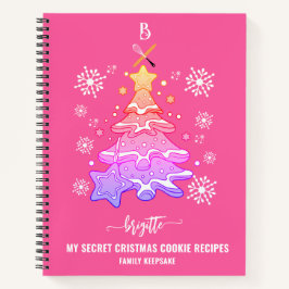 ピンククリスマスツリークッキーベーキングクルー雪片 ノートブック