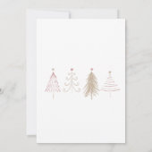 ピンククリスマスツリーズウィンターパインズ誕生日 招待状 (裏面)