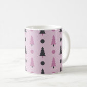 ピンククリスマスツリーズデザイン コーヒーマグカップ (正面右)