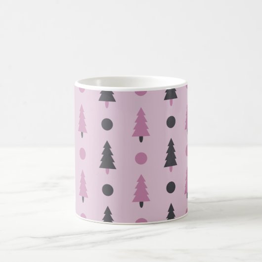 ピンククリスマスツリーズデザイン コーヒーマグカップ (中央)