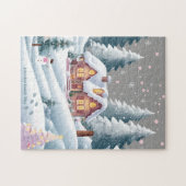 ピンククリスマスツリータウン ジグソーパズル (横)