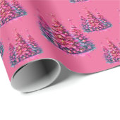 ピンククリスマスツリートレンディー名門私立校風の美学 ラッピングペーパー (ロールコーナー)