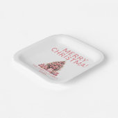 ピンククリスマスツリーパーティー ペーパープレート (傾斜あり)