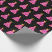 ピンククリスマスツリーラッピング紙 ラッピングペーパー (角)