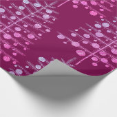 ピンククリスマスツリーラデンオーナメントフランスのプラム ラッピングペーパー (角)