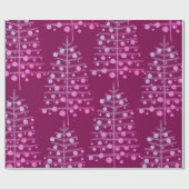 ピンククリスマスツリーラデンオーナメントフランスのプラム ラッピングペーパー (フラット)