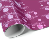 ピンククリスマスツリーラデンオーナメントフランスのプラム ラッピングペーパー (ロールコーナー)