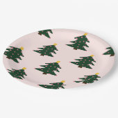 ピンククリスマスツリー紙プレート ペーパープレート (アングル)