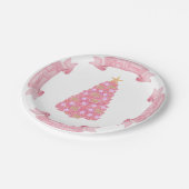 ピンククリスマスツリー紙プレート ペーパープレート (アングル)