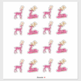 ピンククリスマストナカイデカールステッカークリスマスサンタ シール