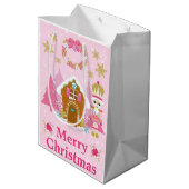 ピンククリスマスナッツクラッカーアンドジンガーブレッドハウス ミディアムペーパーバッグ (裏面アングル)