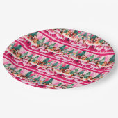 ピンククリスマスナツクラッカーバレリーナ子供の誕生日 ペーパープレート (アングル)