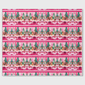 ピンククリスマスナツクラッカーバレリーナ子供の誕生日 ラッピングペーパー (フラット)