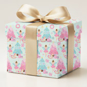 ピンククリスマスバレリナフェアリーフェスティバルホリデー ラッピングペーパー