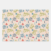 ピンククリスマスバンドルの色：フェミニンTouch ラッピングペーパーシート (正面3)