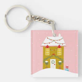 ピンククリスマスパーティー子供の誕生日ホリデー キーホルダー