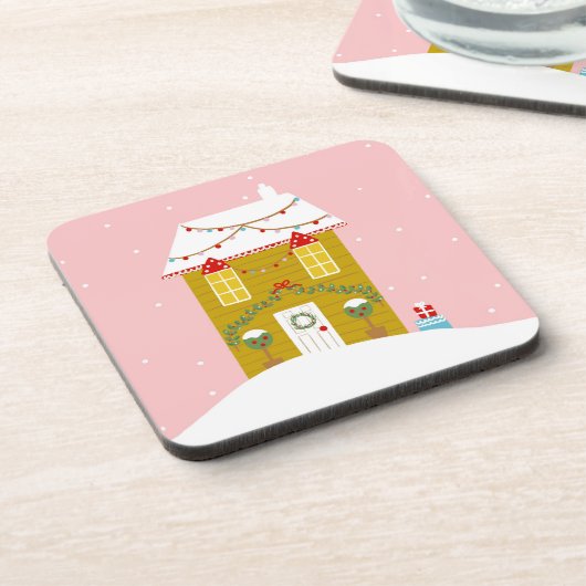 ピンククリスマスパーティー子供の誕生日ホリデー コースター (左側)