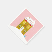 ピンククリスマスパーティー子供の誕生日ホリデー スタンダードカクテルナプキン (角)