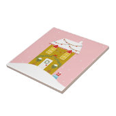 ピンククリスマスパーティー子供の誕生日ホリデー タイル (側面)