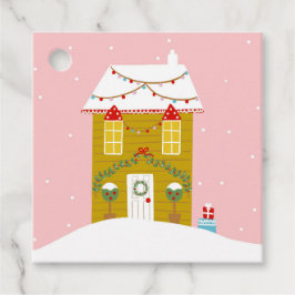 ピンククリスマスパーティー子供の誕生日ホリデー フェイバータグ