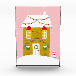 ピンククリスマスパーティー子供の誕生日ホリデー フォトブロック