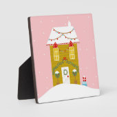 ピンククリスマスパーティー子供の誕生日ホリデー フォトプラーク (正面)