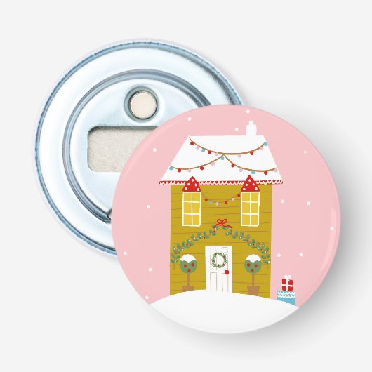 ピンククリスマスパーティー子供の誕生日ホリデー 栓抜き (正面)