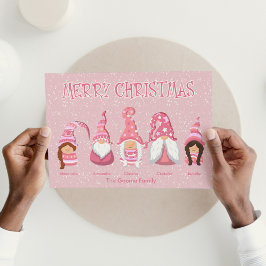 ピンククリスマスファイブ格言カスタムファミリー シーズンカード