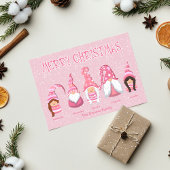 ピンククリスマスファイブ格言カスタムファミリー シーズンカード