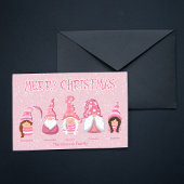 ピンククリスマスファイブ格言カスタムファミリー シーズンカード