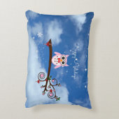 ピンククリスマスフクロウ アクセントクッション (裏面(縦))