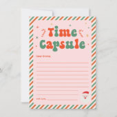 ピンククリスマスベビーシャワータイムカプセルゲームカード 招待状 (正面)