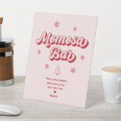 ピンククリスマスベビーシャワーモモモザバー 台座サイン (インサイチュ)