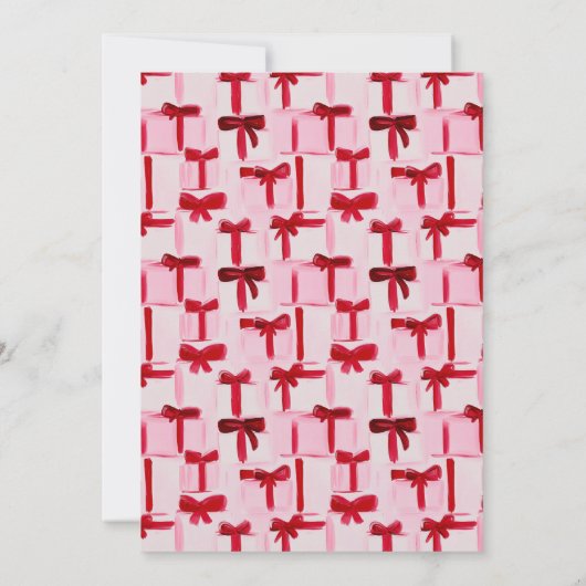 ピンククリスマスホリデーお気に入りのパーティー 招待状 (裏面)