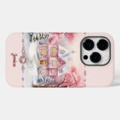 ピンククリスマスホリデーホームウィンターワンダーランド Case-Mate iPhoneケース (裏面 (横))