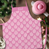 ピンククリスマスボールホリデーエプロン エプロン