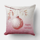 ピンククリスマスボールホリデー装飾用クッション クッション (正面)