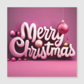 ピンククリスマスメリークリスマスホリデー3Dフォント (正面)