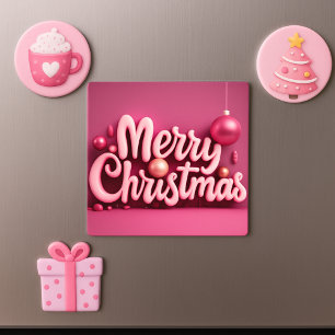 ピンククリスマスメリークリスマスホリデー3Dフォント