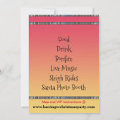 ピンククリスマスモーニングホリデーパーティー 招待状 (裏面)