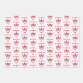 ピンククリスマスユニコーンカスタムのプレゼント ラッピングペーパーシート (正面2)