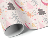 ピンククリスマスラッピング紙 ラッピングペーパー (ロールコーナー)