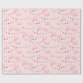 ピンククリスマスラッピング紙 ラッピングペーパー (フラット)