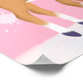 ピンククリスマスレトロルドルフトナディアアートプリント ポスター (角)