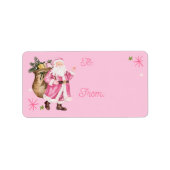 ピンククリスマスレトロヴィンテージサンタクロースから ラベル (正面)