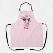 ピンククリスマスヴィンテージサンタクロースファームフレッシュツリー エプロン (正面)