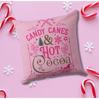 ピンククリスマスヴィンテージ素朴ファームハウススタイル クッション